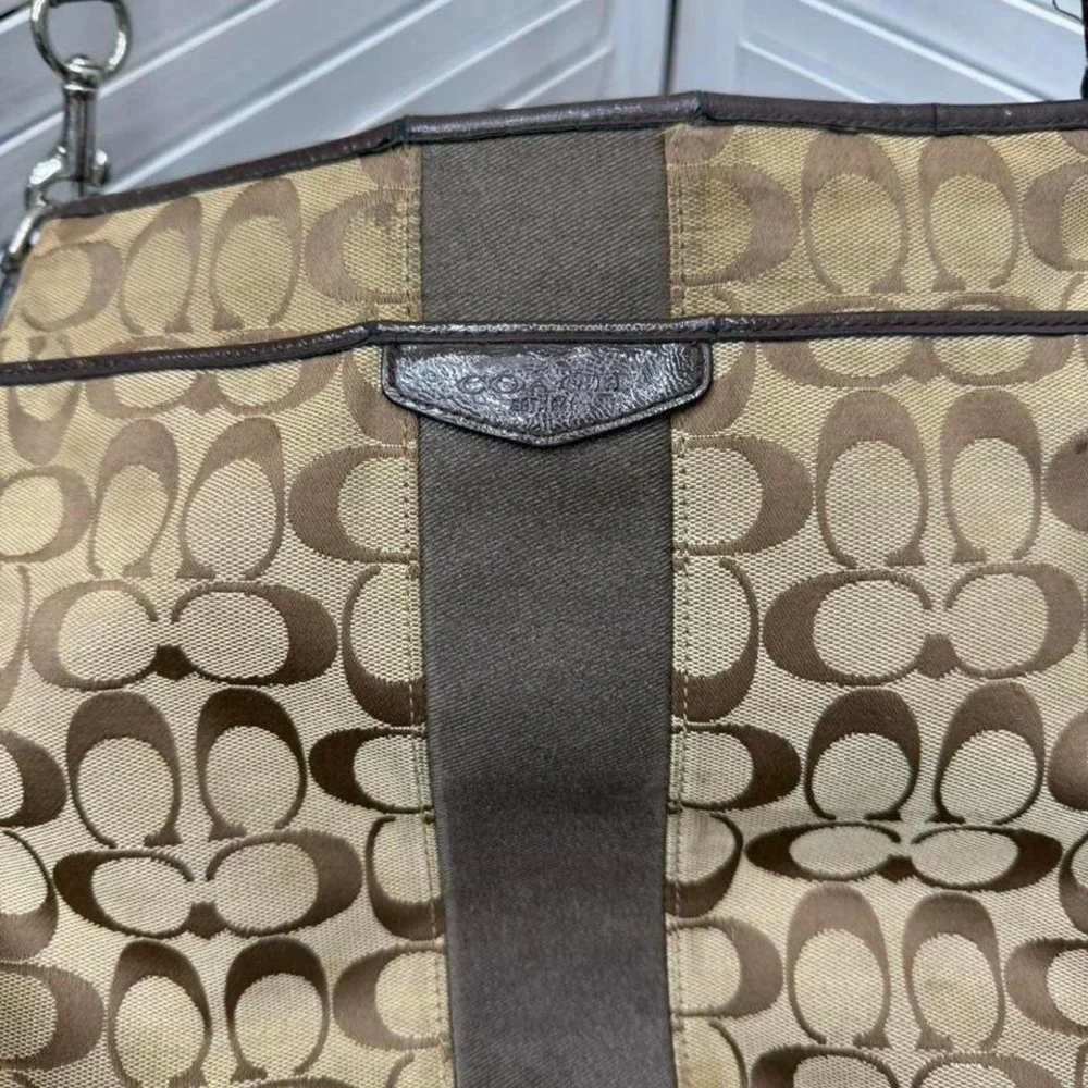 Vintage y2k Coach brown and beige monogram canvas crossbody bag